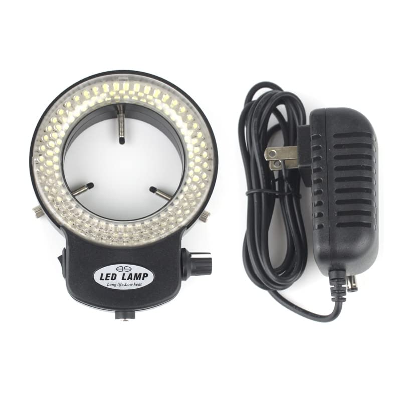 144 LED Regulowany pierścień oświetlacz światła lampa do szkła powiększającego 110V 220V Przemysłowy mikroskop trójokularowy obiektyw kamery wideo (kolor: Złoto)