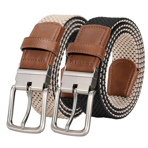 Reversible Elastic Braided Belt for Men, 1.34