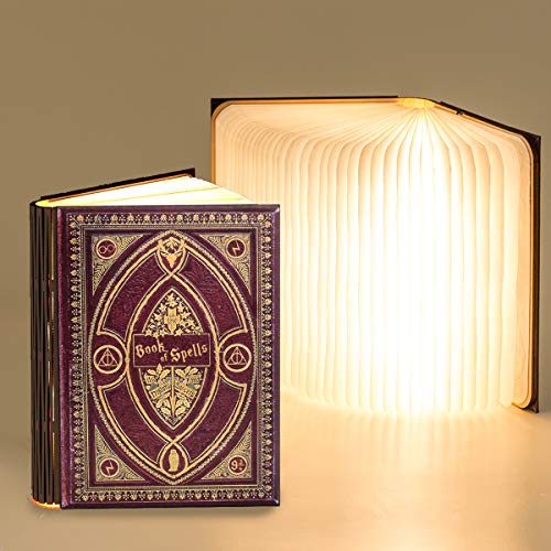 Image of KleverCase Book Cover Themed 360 Degree Chargeable Reading Lamp, Night Light, Desk, Bedside Light. (Gryffindor Red, Large Size White Light)