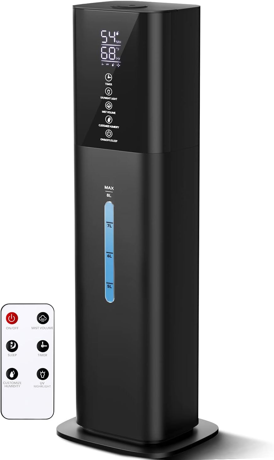 Humidifiers for Bedroom, 2.11Gal 8L Quiet Humidifiers for Large Room with Timer, 360