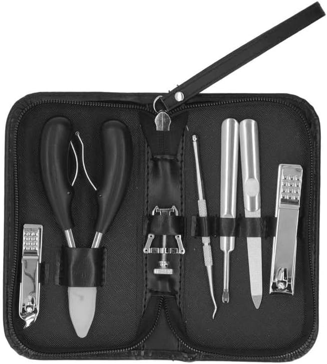 7pcs Ingrown Toenail Removal Kit Double Spring Stainless Steel Portable Nail Clippers Set with Nail File