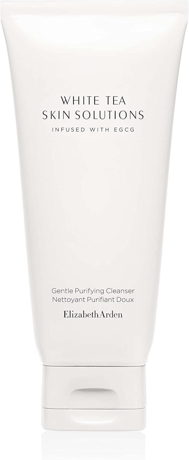 Elizabeth Arden, White Tea Skin Solutions Gentle Purifying Cleanser, Reinigt en kalmeert de huid, Rijk aan Witte thee olie, vegan formule, geschikt voor de gevoelige huid, 125 ml