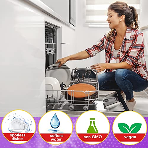 zaltz dishwasher salt - water softener cleaner rinse aid with easy pour spout - real salt for dishwashers 44 lb box