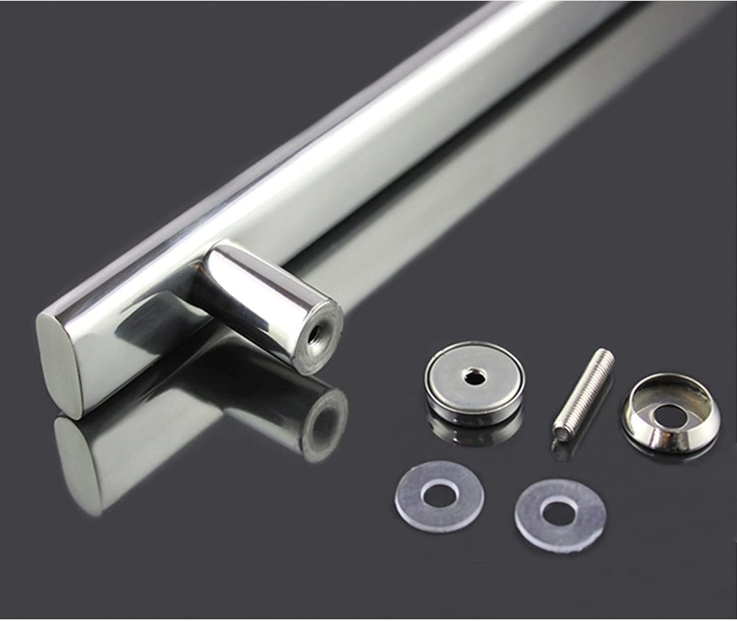 Shower Door Handle Glass Door Handle,Simple Sliding Door Household Bathroom Shower Furniture Glass Door Hardware Accessories (Size : 600mm)