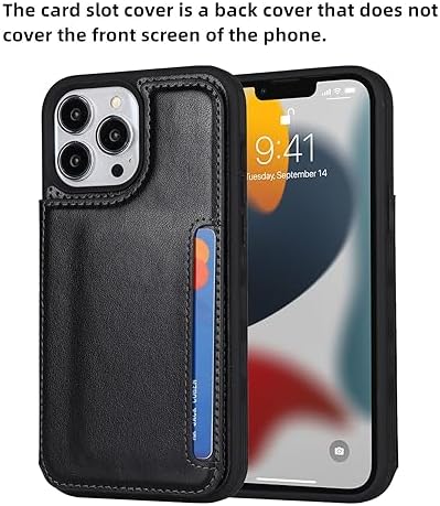iCoverCase Compatible with iPhone 12/12 Pro Phone Case with Card Holder, Wallet Case for Women Men RFID Blocking PU Leather Protective Case 6.1 Inch (Black) - 2