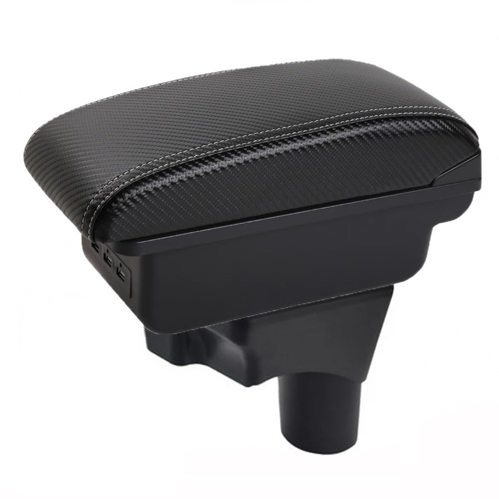 UMDJJU For Sunny For March For Micra Car Armrest Box Accessorie Storage Parts Dedicated Interior Retrofit Elbow Support For Drivers Car Centre Console Armrest Box(A-3USB-White line)