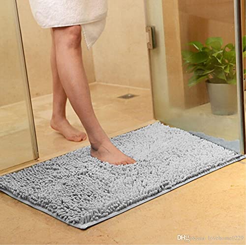 Tapete Antiderrapante Banheiro Macio Bolinha Microfibra Confortável Moderno 70x45cm C21 (Cinza Claro