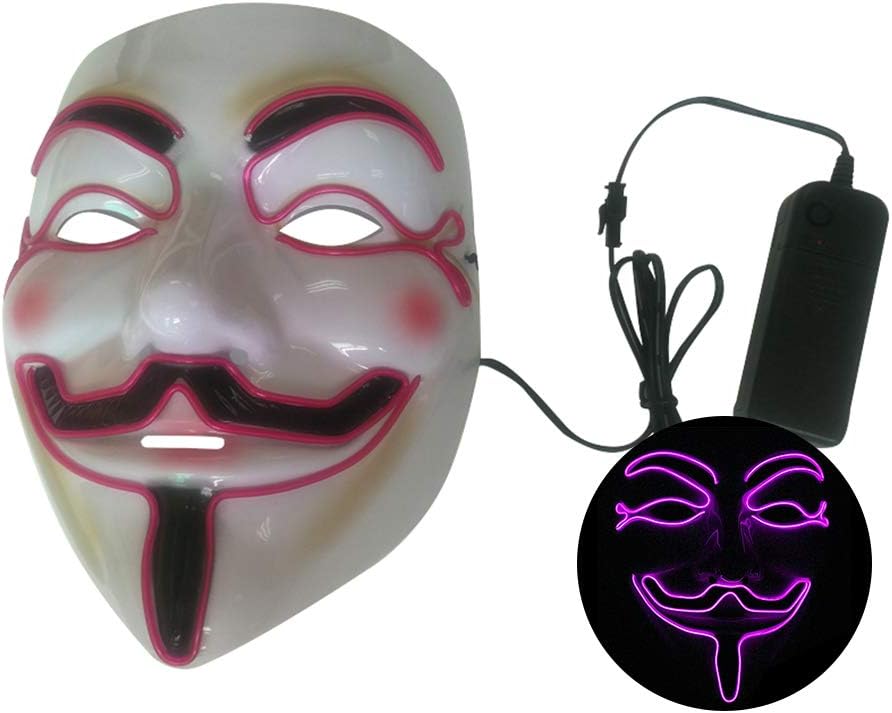 Party Mask LED Scary Flash Mask EL Line Light Mask Cosplay Mask Party Clothing Mask Supplies Multi-color Optional