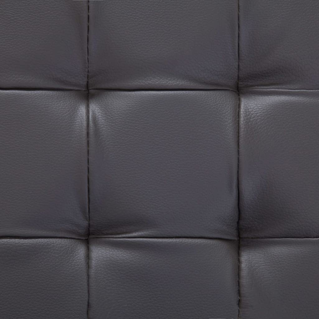 Homgoday Baúl de 87,5 cm gris de piel sintética, mueble de baúles y baúles para exteriores, caja de jardín, porta herramientas de jardín, puf de exterior, baúl de exterior