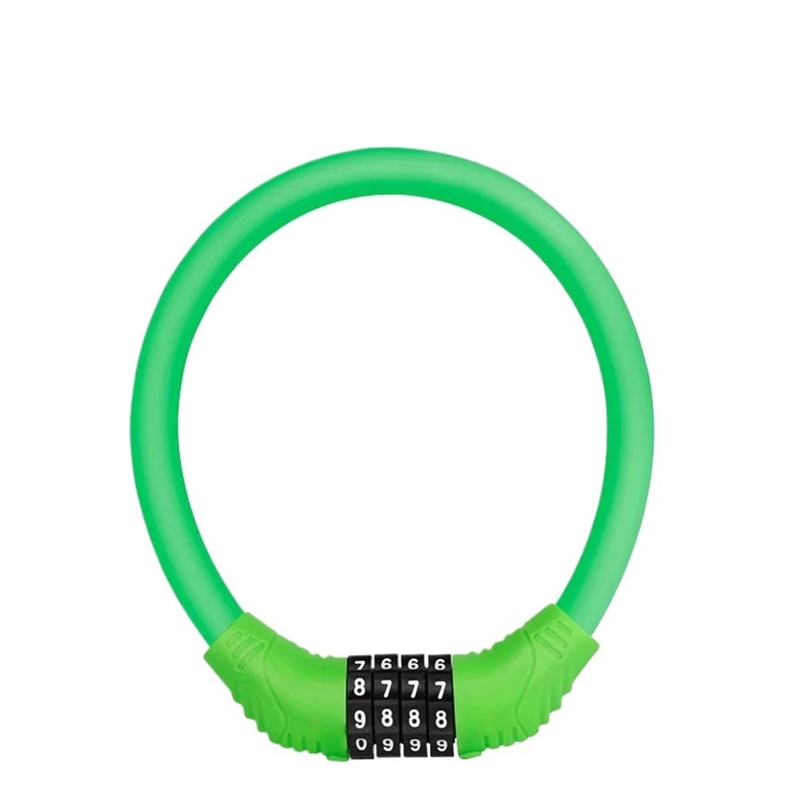 Motorcycle Handlebar Lock Heavy Duty U Lock with Steel Cable - 4 Digit Combination Motorbike Lock Security(Green)