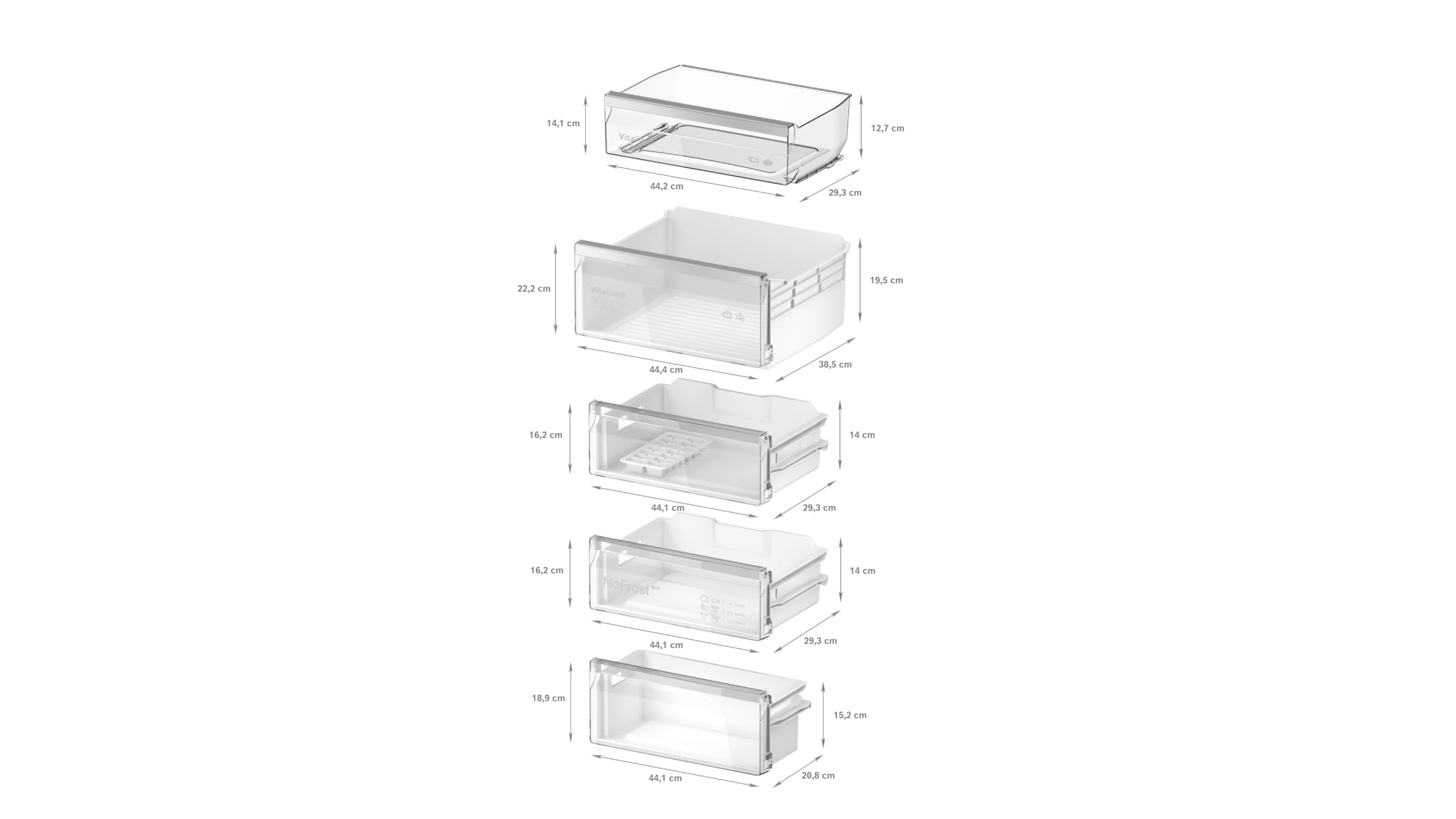 Bosch KIN96VFD0 Serie 4 XL Frigorifero con congelatore da incasso, 194 x 56 cm, frigorifero da 215 l e congelatore da 75 l, prodotto in Germania, VitaFresh XXL 0 °C, No Frost, super raffreddamento