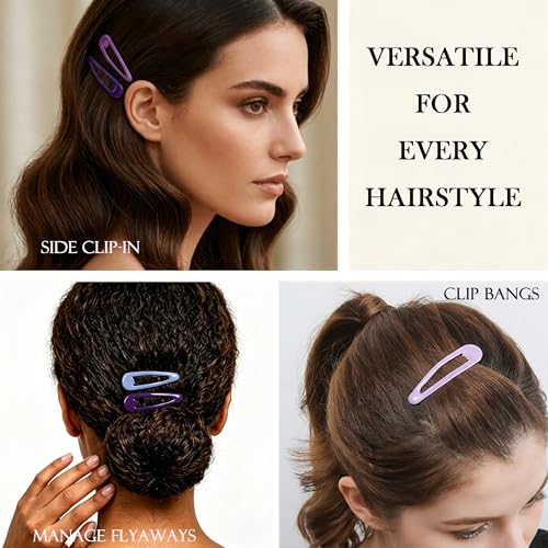 Pinzas para cabello metálicas 25 piezas tonos morados miniatura 4
