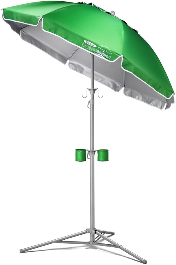 Ultimate Portable Sun Shade Umbrella Lightweight Adjustable Outdoor Patio & Beach Umbrella with Tripod Base Green