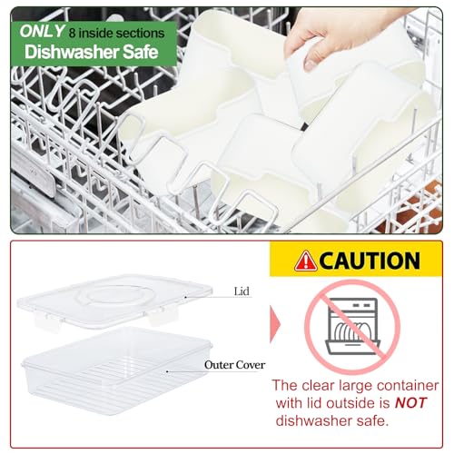 Snackle Box Snack Container Tray with Lid, Divided Serving Tray with Handle - image 2