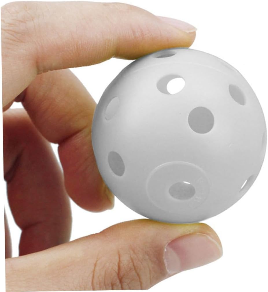 balacoo 100pcs Plastic Golf Practice Balls Hollow Airflow Soft Training Balls for Indoor Outdoor Swing Practice White