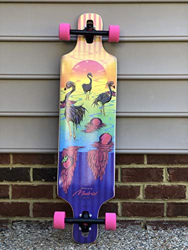 Backfire Dtf 36" Flamingo Drop Through Longboard With Maple Wood, Caliber Trucks- Made By Madrid In Usa #TOP7
