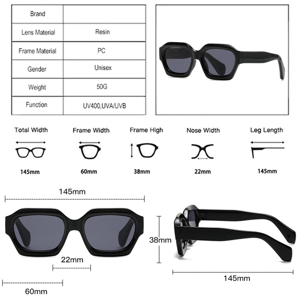 Kwadratowe męskie modne okulary przeciwsłoneczne Gradientowe okulary przeciwsłoneczne UV400 Retro wielokątne damskie pomarańczowe okulary przeciwsłoneczne