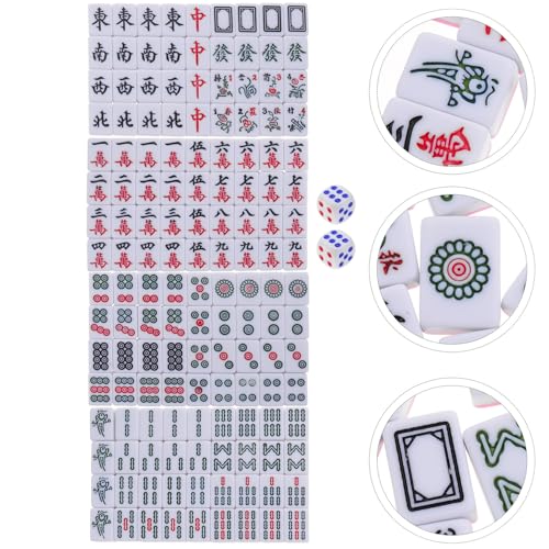 Mini mahjong portátil con caja de almacenamiento rosa miniatura 3
