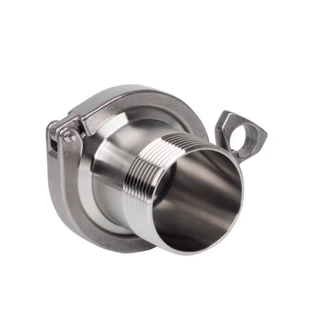 1/4" 3/8" 1/2" 3/4" 1" 1-1/4" 2" Tri abrazadera cubierta de placa ciega adaptador de virola de rosca acero inoxidable SS304 con junta de silicona(Size:DN50 x Ferrule 64)