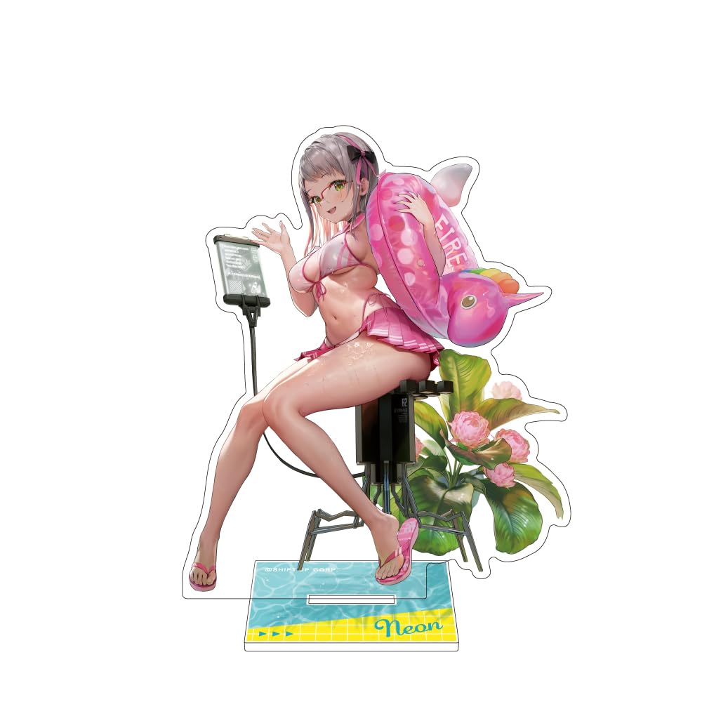 Algernon Products Nikke Neon Acrylic Stand, Approx. W1.9 - 4.1 x H4.7 inches (48 - 104 x 120 mm)