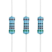 Vista 84 de 100 resistencias de 1 ohm 1/2 W (0.5 vatios) ±1% tolerancia de película metálica, resistencia fija de múltiples valores de resistencia opcional