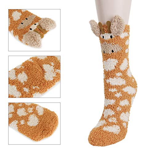 Benefeet Sox Fuzzy Fluffy 3D Animal Socks for Women Girl - Winter Warm Sleeping Plush Comfy Slipper Socks4