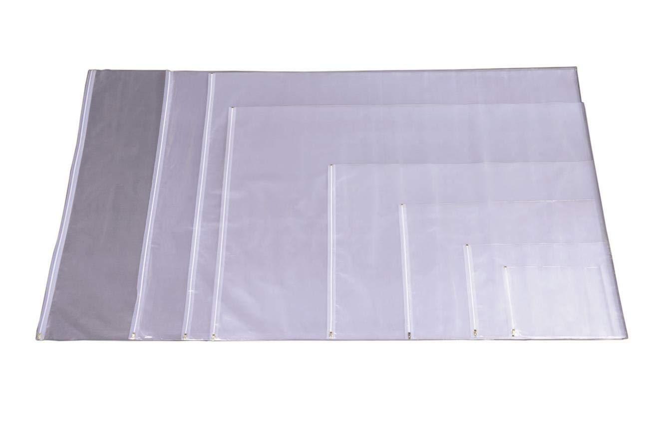 (900 x 1280 mm) Din A0 – 5 Stück | Transparente Schutzhüllen mit Reißverschluss | Wasserfest, reißfest, beschreibbar | Schutzfolie für Baupläne & Dokumente