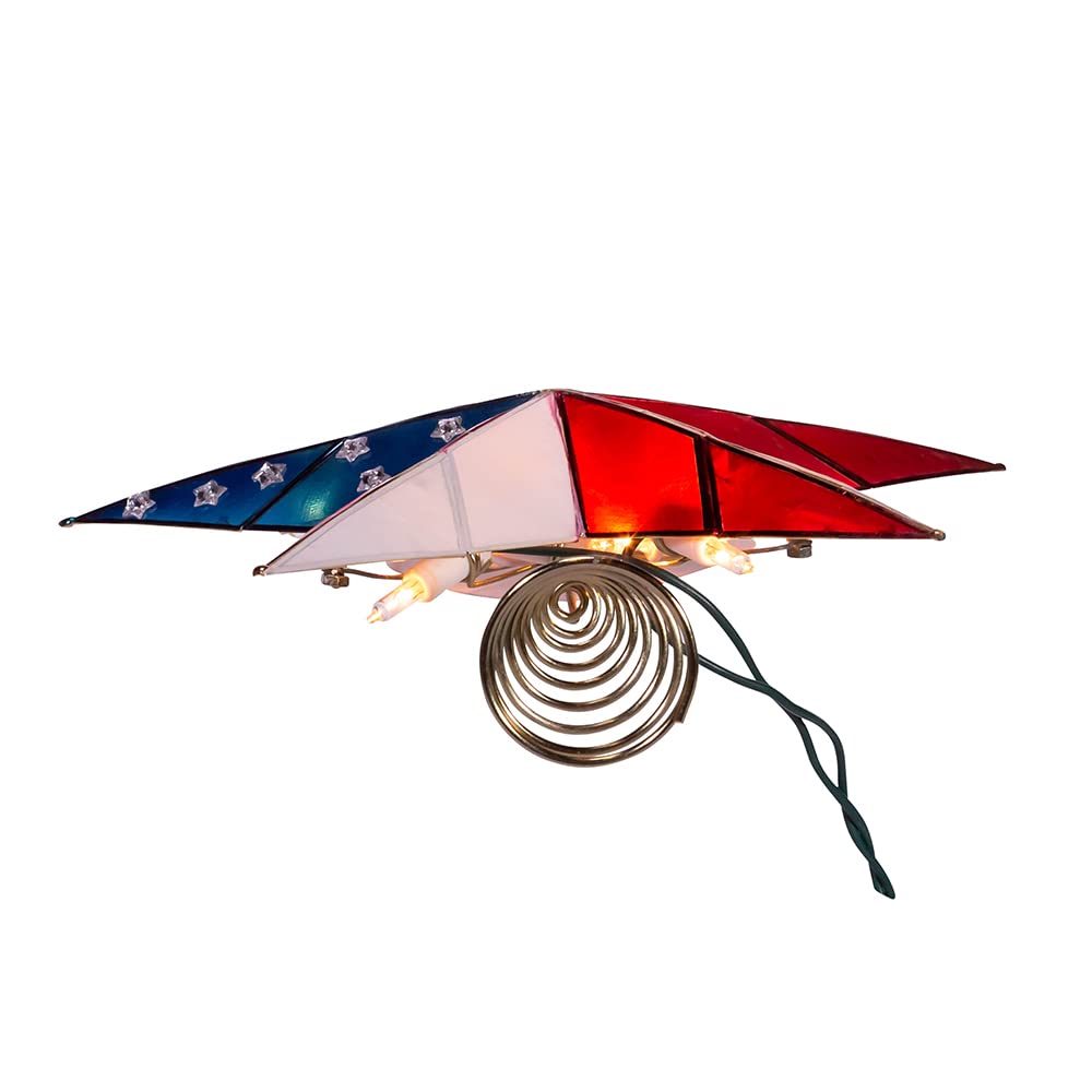 Kurt S. Adler UL3142 Capiz-Stern-Baumspitze, 25 cm, vermessingt, amerikanische Flagge