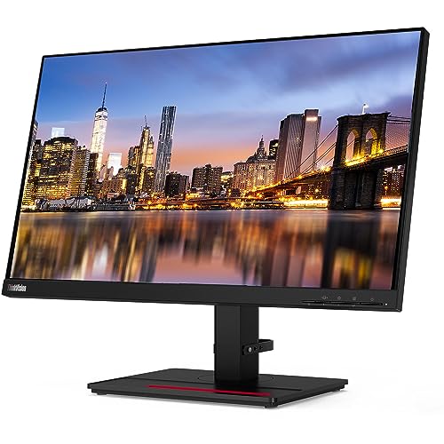 Image of Lenovo ThinkVision P24h 24-inch 2560 x 1440 LED Backlit Quad HD LCD Monitor, 2-Pack Bundle with HDMI, DisplayPort in & Out, Daisy Chain Ready, Dock, USB-C, USB Hub, Desk Mount Dual Monitor Stand