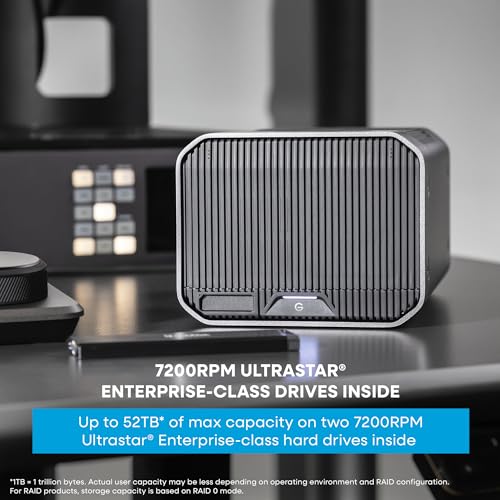 Image of 48TB G-RAID Project 2, High-Capacity 2-Bay RAID 0, Thunderbolt 3, USB (10Gbps), 7200RPM Ultrastar Hard Drive, Up to 540MB /s Read, Up to 490MB /s Write - SDPHK2H-048T