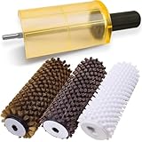 PUBANGJM スキーブラシセット スキーワックスブラシ スキーワックスがけブラシキット プロフェッショナルロータリーブラシ 扱いやすい 交換用ブラシ3本 メンテナンス用 電動スキーワックスローラーブラシセット スノーボード ブラシ 互換性 (20cm)