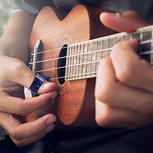 Thumb Picks Finger Picks, Medium, Flat Thumbpicks, Celluloid Guitar Thumb Finger Picks with Storage Box Case (12 Pieces, Thumb Picks)