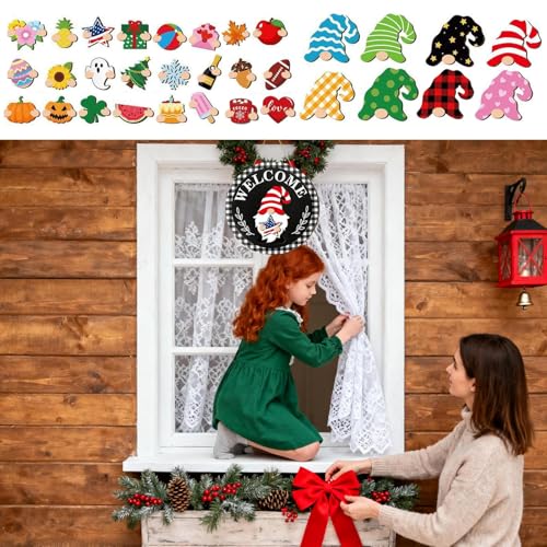 Decoraciones Navideñas De Gnomos para El Hogar con Cartel de Madera 7