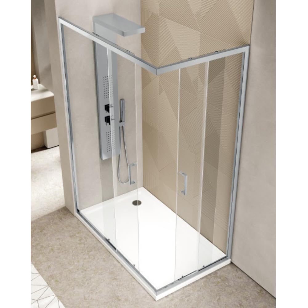 Box Doccia 80x80 Apertura Angolare Altezza 200cm In Cristallo Temperato Trasparente Profilo Cromato – Frascio