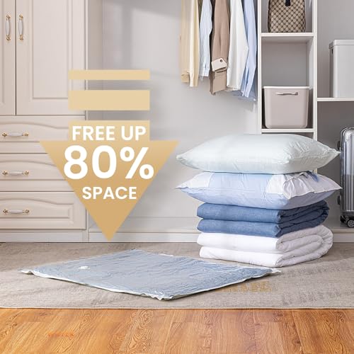 TAILI 6 Pack Jumbo Vacuum Seal Bags, Large for Clothes & Closet Organization