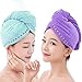 Yugefom Dry Hair Turban Towels 2 Pack, Ultra Absorbent & Fast Drying Microfiber Towel Hair Drying Towel Cap For Women & Girls
