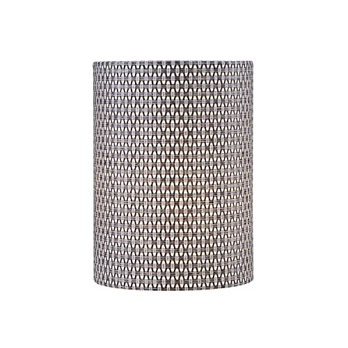 Image of Aspen Creative 31609A Contemporary Drum (Cylinder) Shaped Spider Construction Lamp Shade in Black and White Weave, 8 inch wide (8 inch x 8 inch x 11 inch)
