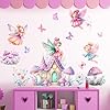 Ziyero Pegatinas Pared Decorativas Vinilos Infantiles Vinilo Infantil Pared Vinilos Pared Infantil Floral Mariposa Elfos Pegatinas De Pared Ambiente Rosado Autoadhesivo Removible Vinilos Decorativos