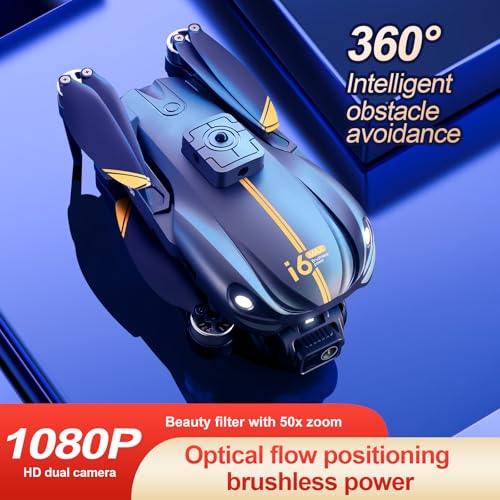 Okyuk I6 Drone With Camera 1080P Hd, Fpv Camera Drone For Kids, 150° Adjustable Lens Foldable Rc Quadcopter, Brushless Motors, Night Vision, Shock Absorbing, Obstacle Avoidance thumb #1