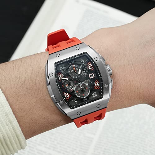 Tsar Bomba Mens Watches Waterproof 50M Analog Chronograph Men’s Dress Business Work Watch Luxury Tonneau Watches For Men #TOP1