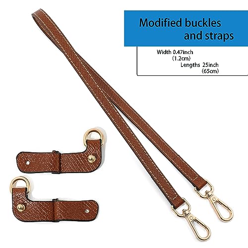 Image of Leather Purse Straps Replacement Shoulder Strap Leather Adjustable Crossbody Strap Suitable for Long champ Handbags