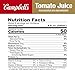 Campbell's 100% Tomato Juice, 46 fl oz Can (12 Pack)