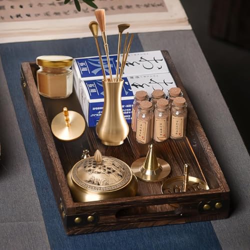 Chinese Incense Burner Kit, Copper Incense Burner Making Incense Set, Home Fragrance Accessory with Incense Mold Tools, Powder Incense Burner for Yoga Meditation Gift