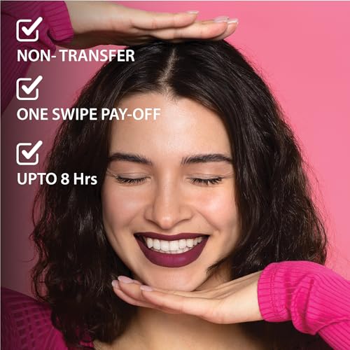 Image of Blue Heaven Non Transfer Matte Lip Color, Long Lasting upto 8 hrs, Light Weight & Smudge Proof, Non Transfer Liquid Lipsticks for Women, 401, 2.8ml