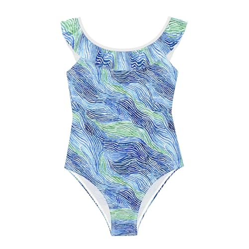 Bañadores de una pieza para niñas cómodos sin mangas con volantes Reiacy