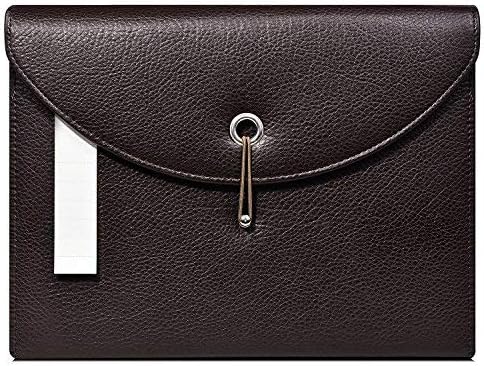 FHEAL Expanding File Folders PU Leather 13 Pockets Jackets A4 Letter Size Accordion Business File Organizer Professional Organizer Document with Tab (Brown 1 Pack 13 Pockets)