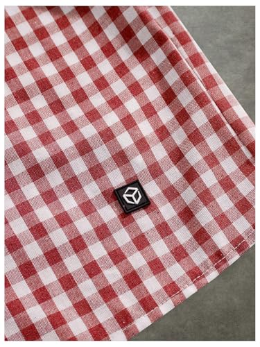 Men's Plaid Shirts Gingham Short Sleeve Button Down Crop Tee Tops4