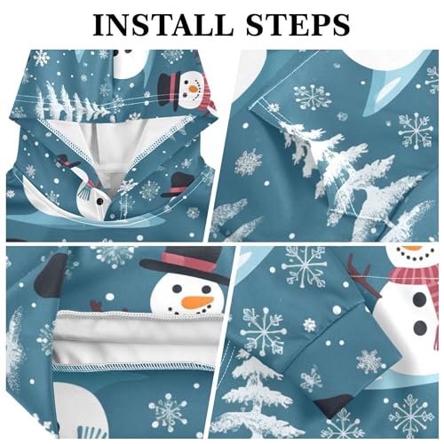 Kids Hoodies Sweaters Christmas Snowman Hooded Sweatshirts with Big Pockets for Boys Girls B04000413