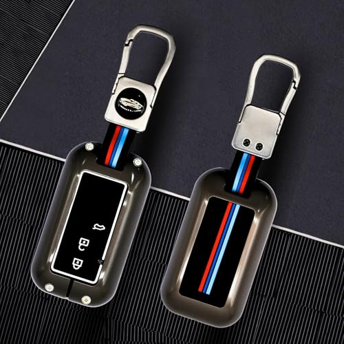 Image of KMH Metal Car Key Cover Compatible with Maruti Suzuki Swift, Swift Dzire, Baleno, Ertiga Smart Keycover with Keychain 3 Buttons Smart Key Shell Case Holder Protector, Pack of 1