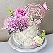 14 PCS Butterfly Cake Toppers Happy Birthday Cake Decorations with Artificial Purple Flowers Eucalyptus Butterflies for Girls Birthday Party Wedding Baby Shower Supplies (Purple)